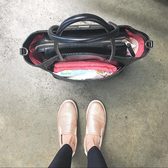 Charlotte & Asher diaper and work bag in black.